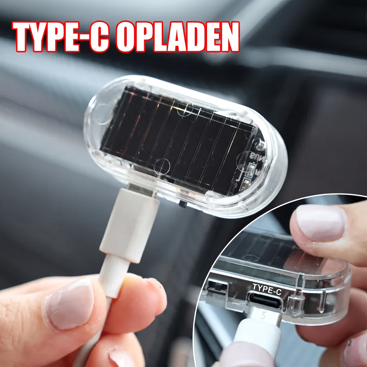 Fittershape Solar LED Nepautoalarm – met bewegingssensor