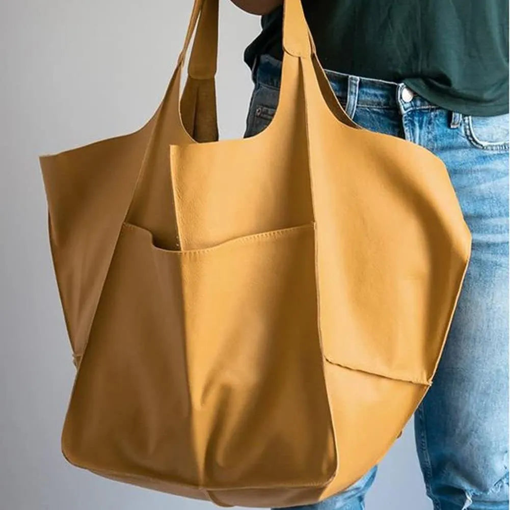 Vegan Leren Shopper – Ruim Ontwerp – Stevige Handvaten – Voor Dames