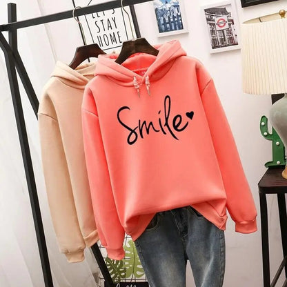 Hoodie Dames – "Smile" Print – Zachte stof – Voor dagelijks gebruik en comfort