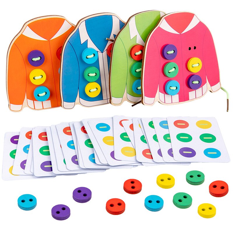 Educatief Speelgoed – Kleding met Knopen – Voor Kinderen – Met Kleurherkenning