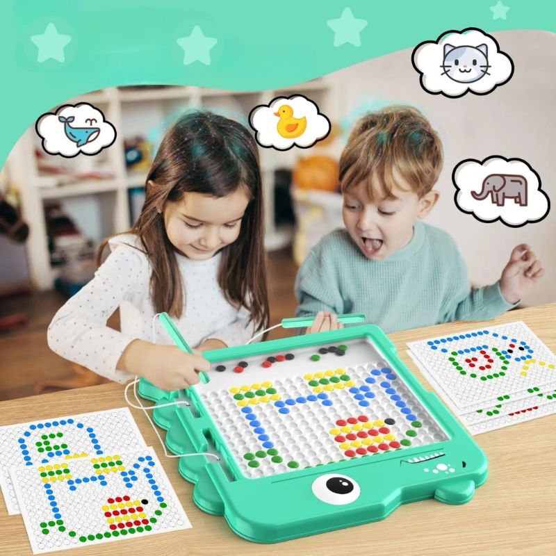 Educatief Speelbord – Kleur en Vorm Puzzel – Voor Kinderen – Met Kleurige Perlen