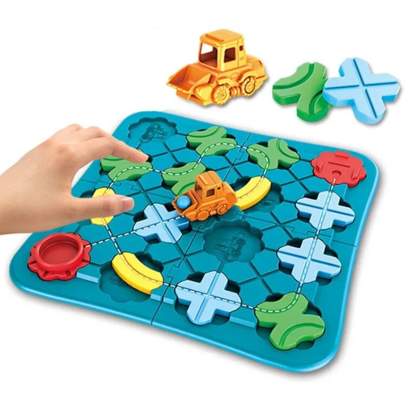 Puzzel Speelset – Wegenspel – Voor Kinderen – Met Kleurige Stukken en Vrachtwagen