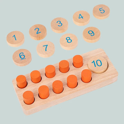 Houten Cijfers en Stapel Speelset – Voor Kinderen – Met Vormherkenning