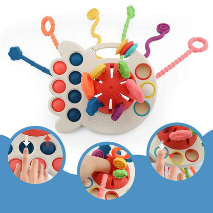 Interactief Fidget Speelgoed – Kleurrijke Draden en Ringen – Voor Baby’s en Peuters