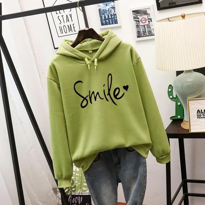 Hoodie Dames – "Smile" Print – Zachte stof – Voor dagelijks gebruik en comfort
