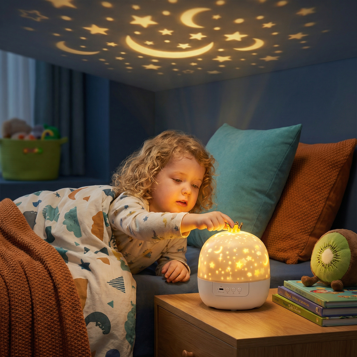 Fittershape 2-in-1 Nachtlampje & Projector – met rustgevende muziek