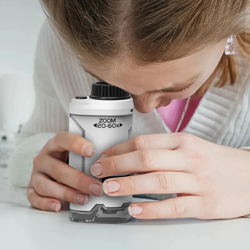 Handheld Microscoop – Zoomfunctie 120x-60x – Voor Educatief Gebruik