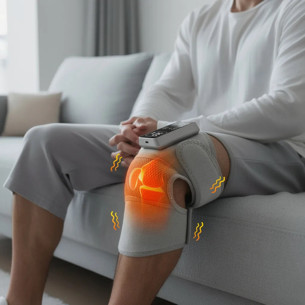 Verwarmingskniebrace – Vibratie – Verstelbaar – Voor knie- en spierherstel