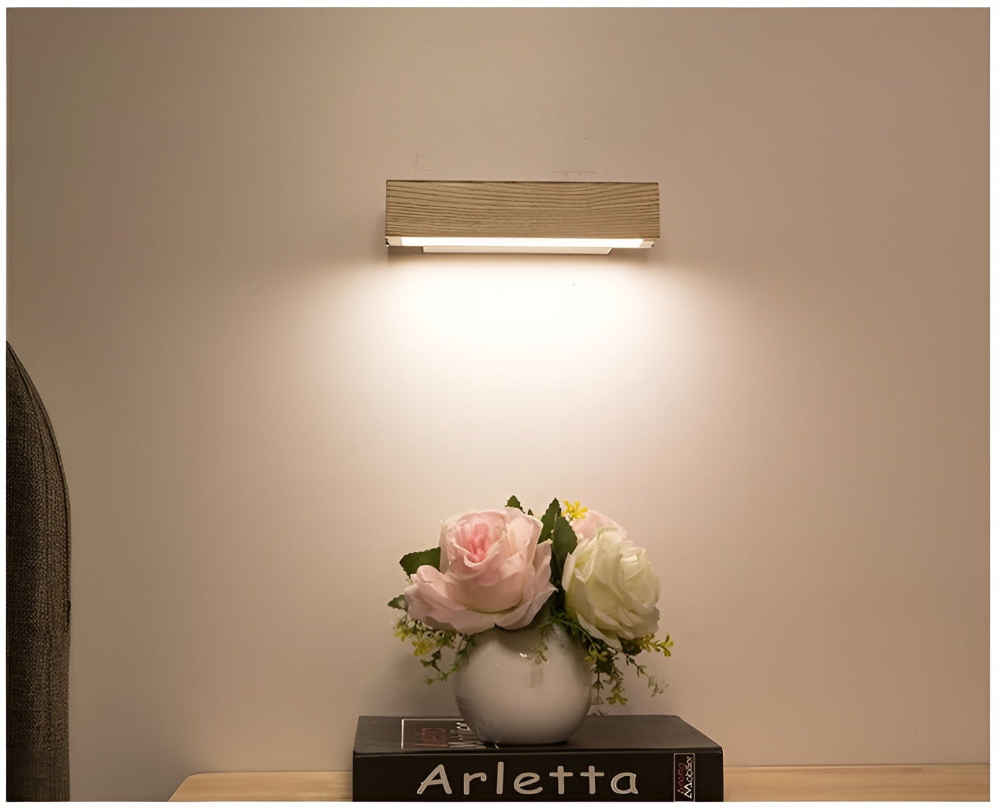 Wandlamp – Houten afwerking – Moderne stijl – Voor slaapkamer en woonkamer