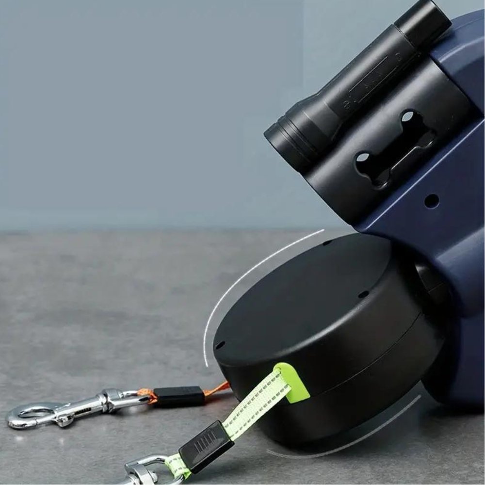 Dubbele Hondenriem – Verstelbaar – Automatische oprolmechanisme – Voor twee honden