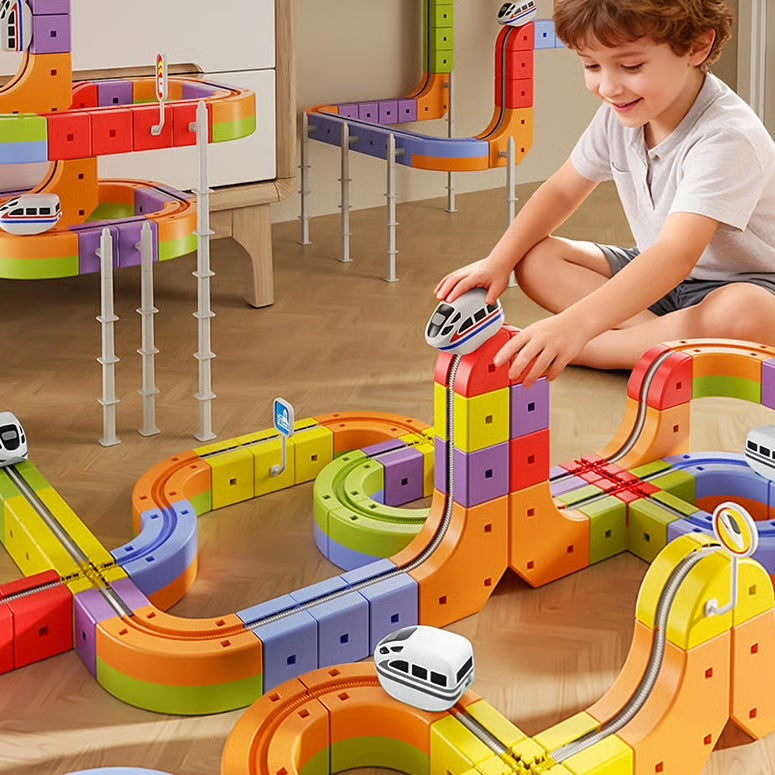 Kleurrijk Treinbaan Speelgoed – Modulaire Stukken – Voor Kinderen – Educatief Speelgoed