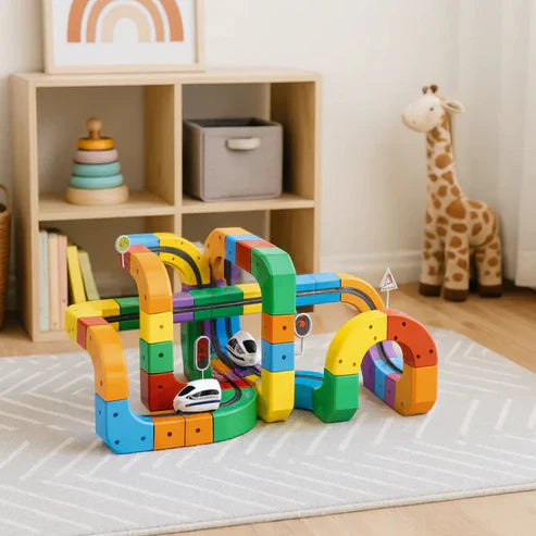 Kleurrijk Treinbaan Speelgoed – Modulaire Stukken – Voor Kinderen – Educatief Speelgoed