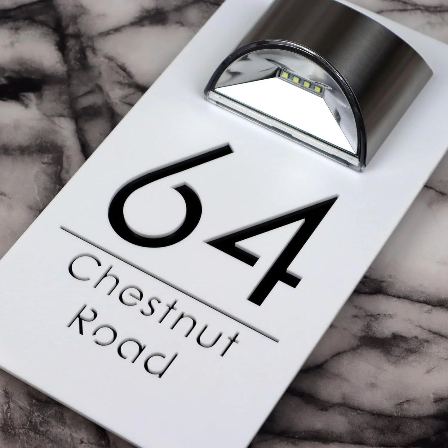 Adresbord met verlichting – Gepersonaliseerd – Zonne energie – Voor buitengebruik zonder kabels