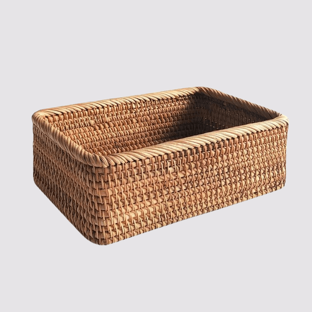 Wicker opbergmand – Verstevigd – Handgemaakt – Voor badkameraccessoires