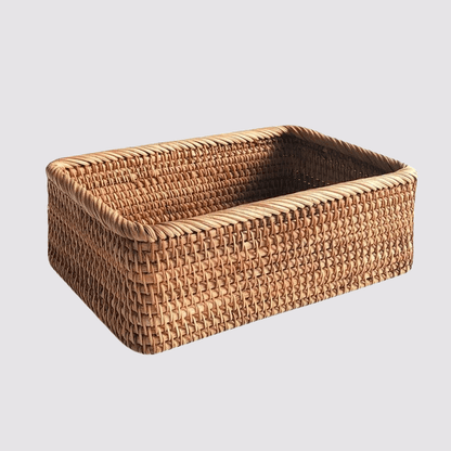 Wicker opbergmand – Verstevigd – Handgemaakt – Voor badkameraccessoires